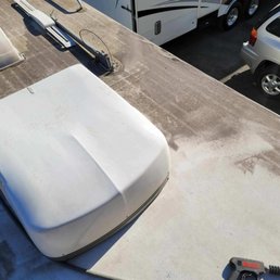Roof during pressure wash Roof during pressure wash