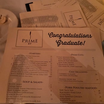 Prime Cincinnati - Prime 47 made special menus congratulating me on graduating from college. Made reservations a week in advance. - Steakhouses Near Me - Cincinnati, Ohio Prime Cincinnati - Prime 47 made special menus congratulating me on graduating from college. Made reservations a week in advance. - Steakhouses Near Me - Cincinnati, Ohio