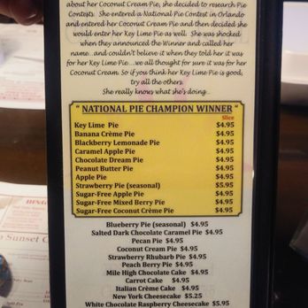 Sunset Grill Clearwater - Best pies in Pinellas County. - Breakfast & Brunch Near Me - Clearwater, Florida