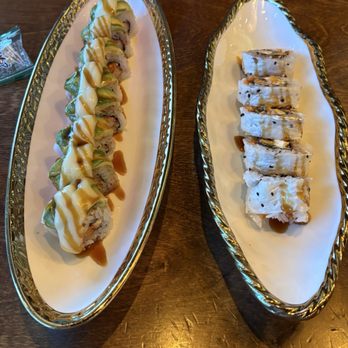 Iron Fish Sushi & Grill - Left, green dragon. Right, tiger eye - Sushi Bars Near Me - Pflugerville, Texas Iron Fish Sushi & Grill - Left, green dragon. Right, tiger eye - Sushi Bars Near Me - Pflugerville, Texas