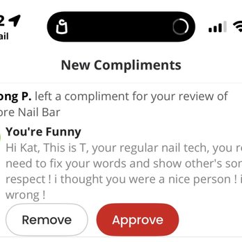 J'adore Nail Bar - Apparently leaving an honest review makes me 'not a nice person.' Very professional response to customer feedback. - Nail Salons Near Me - Palmdale, California J'adore Nail Bar - Apparently leaving an honest review makes me 'not a nice person.' Very professional response to customer feedback. - Nail Salons Near Me - Palmdale, California