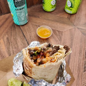 Shaka Tacoz - Steak Burrito w/ coconut water and tropical guanabana juices - Mexican Near Me - Captain Cook, Hawaii