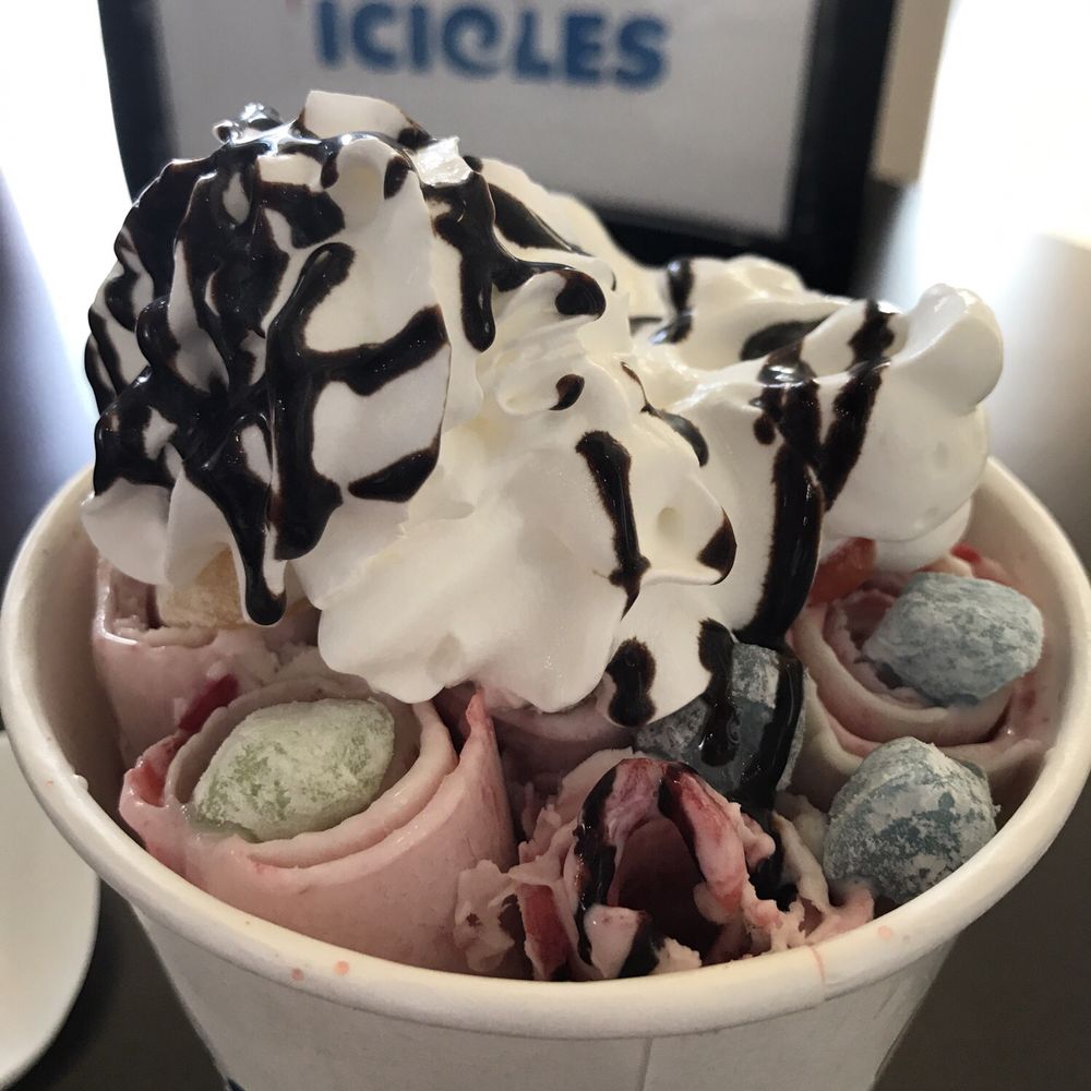 Icicles - Strawberry fantasy with whipped cream and Mochi. - Desserts Near Me - Newark, California