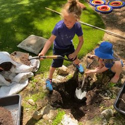 Woodland Schoolhouse - Burying a dead snake