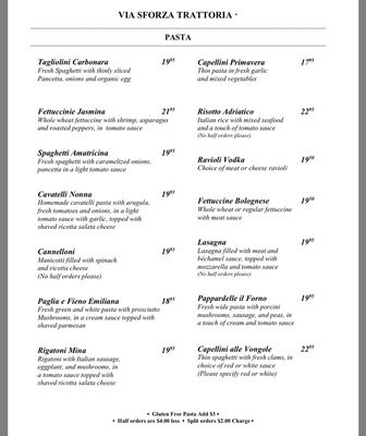 Menu photo 4 Via Sforza Trattoria Westport, CT