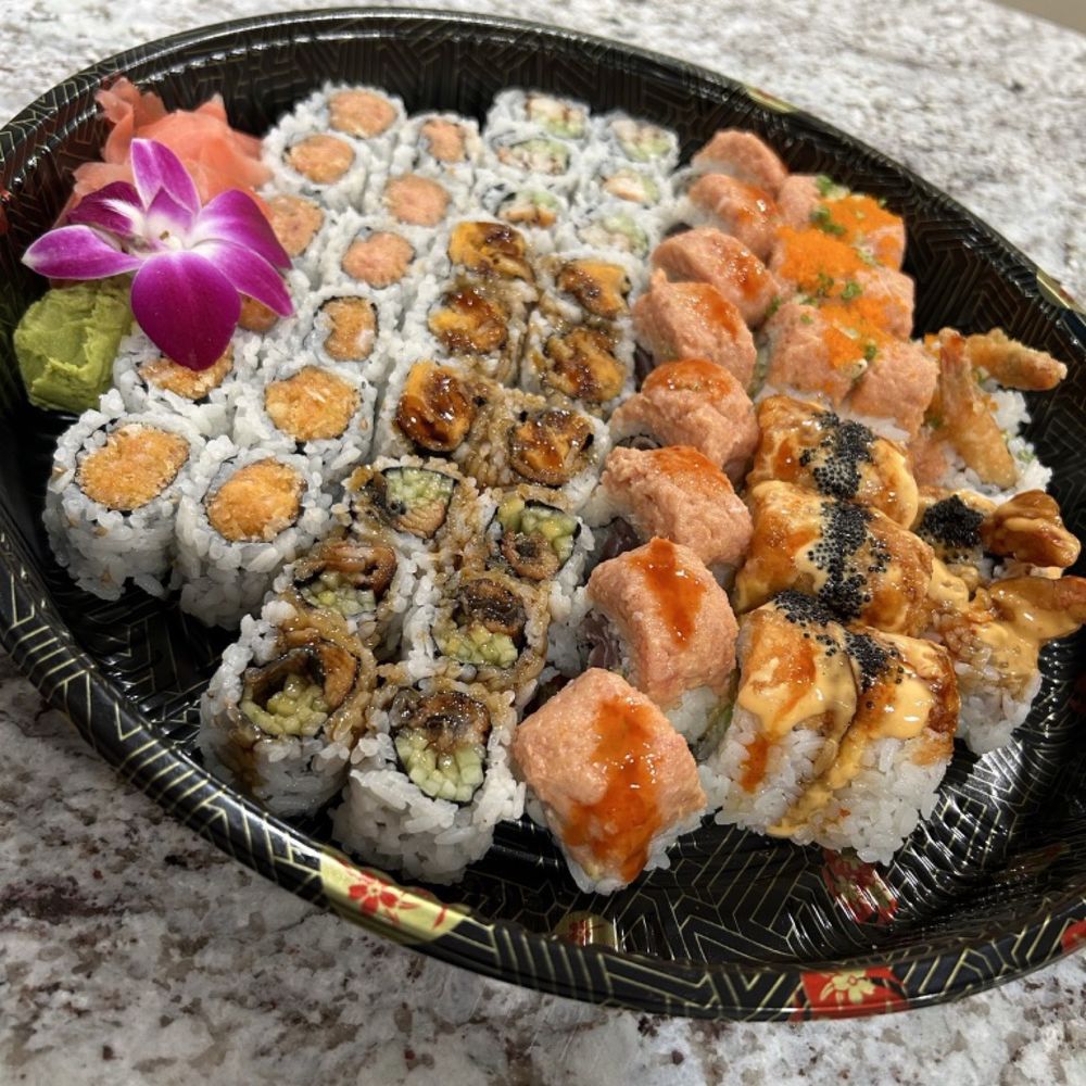 Sushi Sumo - a plate of sushi on a table - Japanese Near Me - Newark, Delaware Sushi Sumo - a plate of sushi on a table - Japanese Near Me - Newark, Delaware