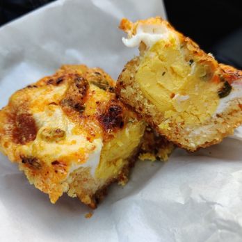 Breadbelly - GYERANBBANG- Korean-style egg filled cornbread, chili flakes, scallions, cheddar cheese, sweet corn - Bakeries Near Me - San Francisco, California