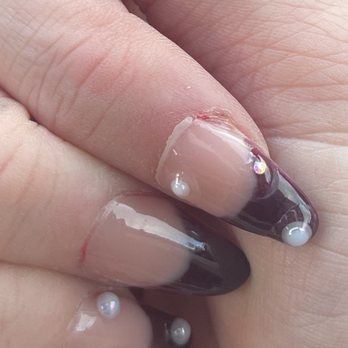 Broadway Nails & Spa - Old nail polish left on, way too much glue under the gems - Nail Salons Near Me - El Cajon, California Broadway Nails & Spa - Old nail polish left on, way too much glue under the gems - Nail Salons Near Me - El Cajon, California