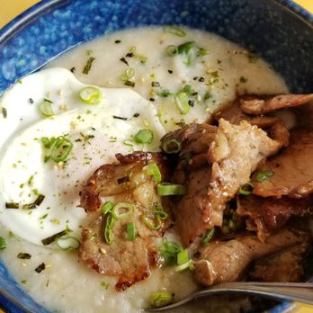 Kehaulani's Cafe - Arroz caldo of the day, with marinated ribeye beef - Breakfast & Brunch Near Me - Vallejo, California Kehaulani's Cafe - Arroz caldo of the day, with marinated ribeye beef - Breakfast & Brunch Near Me - Vallejo, California