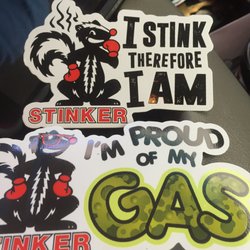 Sinclair Gas Station - Great little stickers clerk gave us.