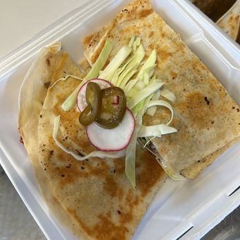 Only Tacos - quesadilla on a flour tortilla with melted cheese,meat of your choice and a side of lettuce and sour cream with radish and jalapeño for garn - Tacos Near Me - Turlock, California Only Tacos - quesadilla on a flour tortilla with melted cheese,meat of your choice and a side of lettuce and sour cream with radish and jalapeño for garn - Tacos Near Me - Turlock, California