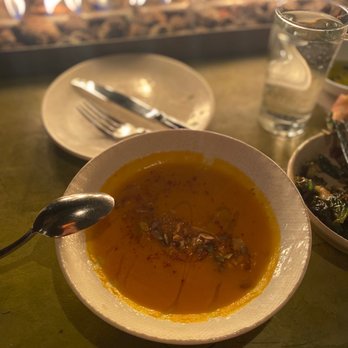 Terra Plata - Carrot-ginger soup. Perfectly spiced and cozy, especially for the winter/spring transition. Great with the sea wolf baguette! - New American Near Me - Seattle, Washington