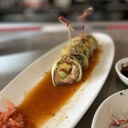 Wild Ginger Restaurant - Lollipop roll, half eaten.