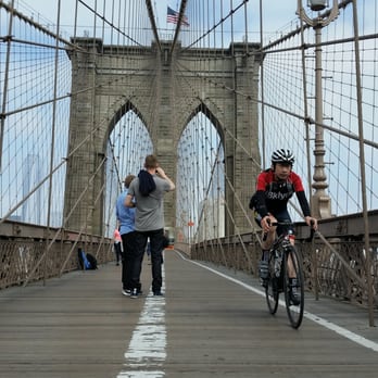 Brooklyn Bridge - Observe the narrow lanes for bikes and pedestrians adjacent to each other - Landmarks & Historical Buildings Near Me - Brooklyn, New York Brooklyn Bridge - Observe the narrow lanes for bikes and pedestrians adjacent to each other - Landmarks & Historical Buildings Near Me - Brooklyn, New York