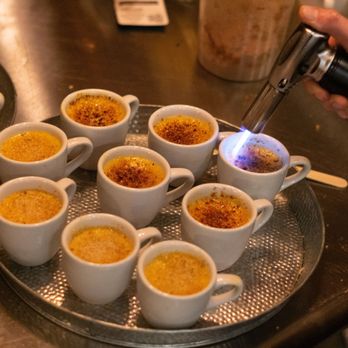 Eat Dank Food - Candycap Mushroom Creme Brulee - Caterers Near Me