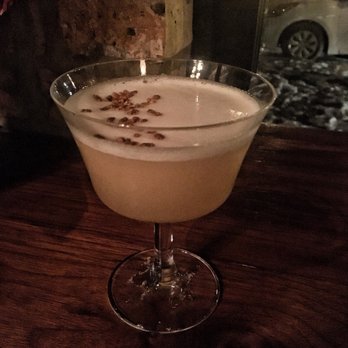Ramen Wasabi - Love the roasted rice on top of this cocktail - Ramen Near Me - Chicago, Illinois