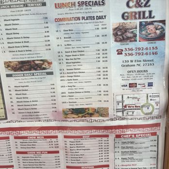 C&Z Grill - Menu - Chinese Near Me - Graham, North Carolina