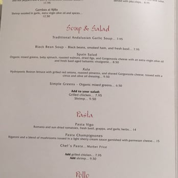Spain Restaurant - Menu on the other side - Spanish Near Me - Cranston, Rhode Island
