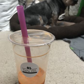 Cafe Zio - Take-out brewed Thai tea bubble tea.  Was so good that I almost finished it before I even got home lol! - Bubble Tea Near Me - Edison, New Jersey