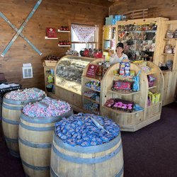 Beaver Creek Candy Cabin - Inside, lots of candy, barrels full!