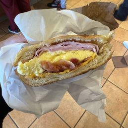 Bacon, ham, egg & cheese croissant!