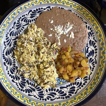 MariLuz Cocina Mexican - Machado con Huevo with a side of beans and potatoes - Mexican Near Me - Alvin, Texas MariLuz Cocina Mexican - Machado con Huevo with a side of beans and potatoes - Mexican Near Me - Alvin, Texas