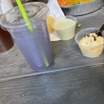 Twisted Noodle Cafe - Green Tea and Lavender Lemonade, along with cookie dough mouse. - Gluten-Free Near Me - St George, Utah