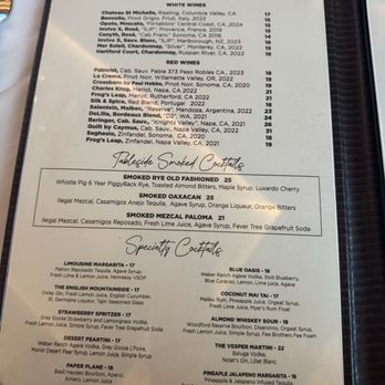 Cielo - Drink Menu - Seafood Near Me - Cabazon, California