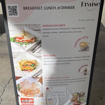 Fraise Cafe - Sidewalk boards - Creperies Near Me - Fullerton, California Fraise Cafe - Sidewalk boards - Creperies Near Me - Fullerton, California