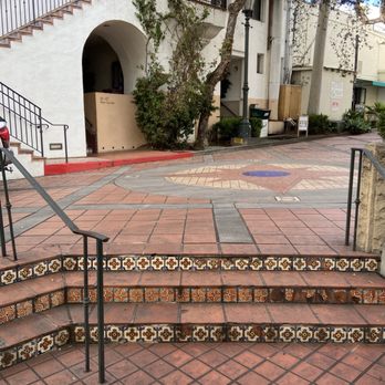 Santa Barbara Tile Walk - Tiled staircase from one of our Tile Walk routes - Architectural Tours Near Me Santa Barbara Tile Walk - Tiled staircase from one of our Tile Walk routes - Architectural Tours Near Me