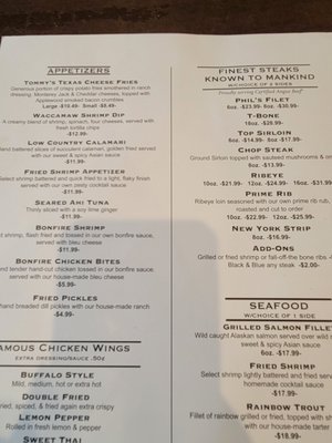 Menu photo 2 TBonz Steakhouses Evans, GA Menu photo 2 TBonz Steakhouses Evans, GA