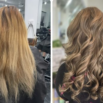 Salon 21 - Before and after of a Highlight lowlight - Hair Salons Near Me - Albuquerque, New Mexico