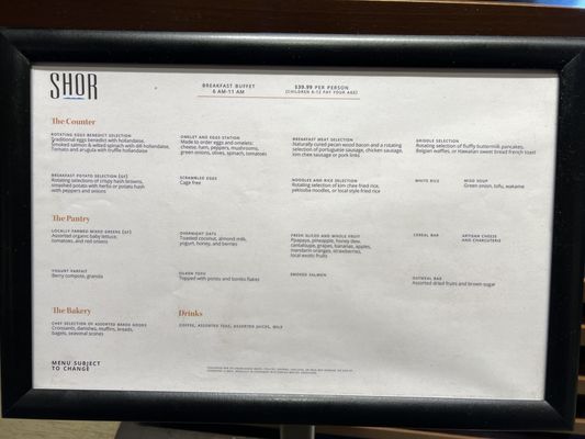 Menu photo 2 SHOR Honolulu, HI
