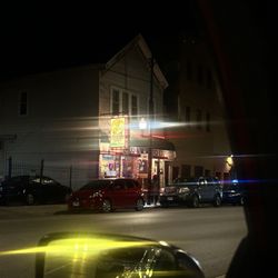 Outside the restaurant