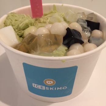 Iceskimo - Green tea snow with various toppings (grass jelly,Mochi balls, almond jelly, aloe, condensed milk,etc) - Ice Cream & Frozen Yogurt Near Me - San Diego, California Iceskimo - Green tea snow with various toppings (grass jelly,Mochi balls, almond jelly, aloe, condensed milk,etc) - Ice Cream & Frozen Yogurt Near Me - San Diego, California