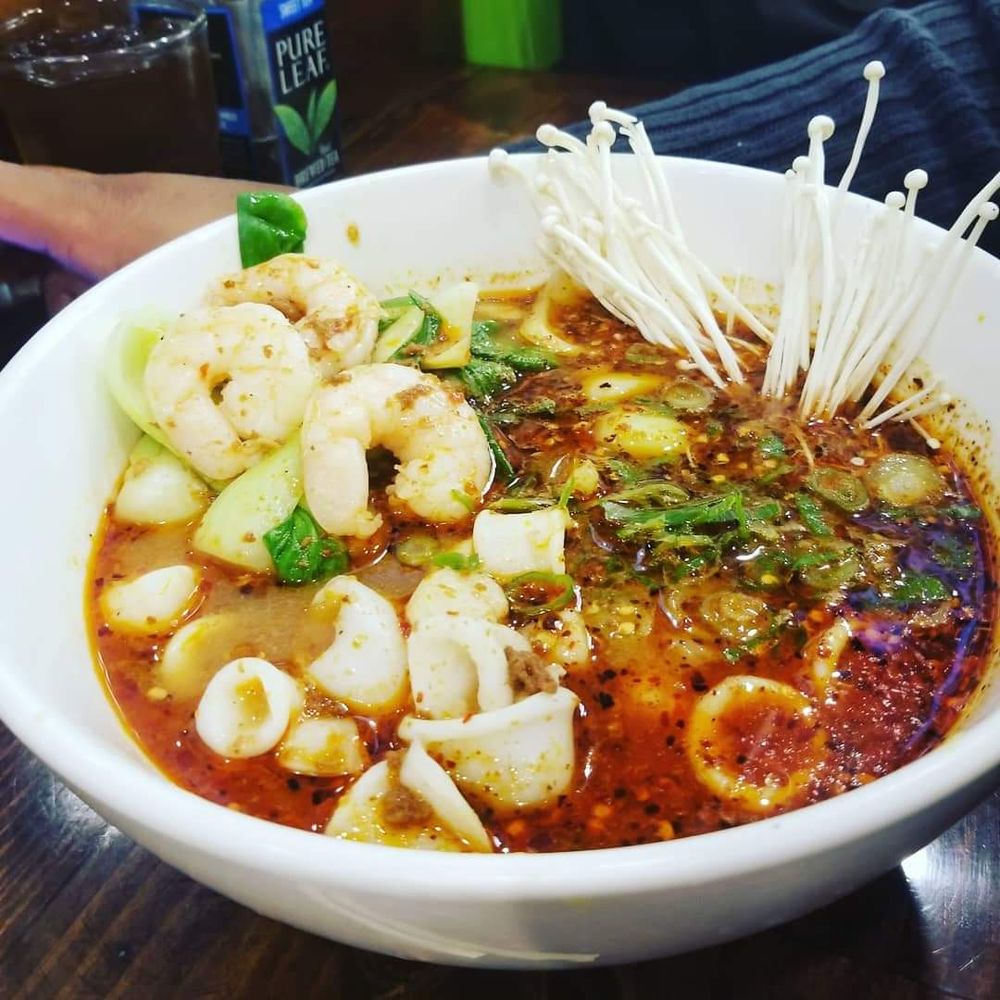 Noodle Boulevard - N10. Spicy Tom Yum Seafood level 5 spicy - Ramen Near Me - Cary, North Carolina Noodle Boulevard - N10. Spicy Tom Yum Seafood level 5 spicy - Ramen Near Me - Cary, North Carolina