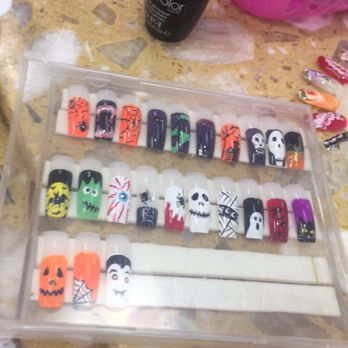 A T Nails - Their Halloween nail designs! - Nail Salons Near Me - Santa Ana, California