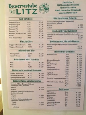 Menu photo 2 Bauernstube Litz Allensbach, BW