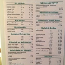 Bauernstube Litz - Getränkekarte