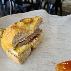 Carnivore on Jalapeño Cheddar Bagel