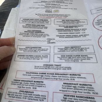 Harry's Coffee Shop - Menu - Breakfast & Brunch Near Me - Del Mar, California