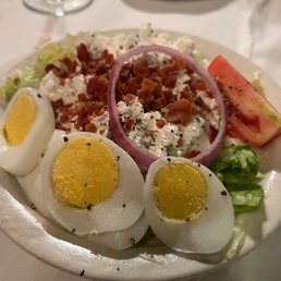Wedge Salad with Egg and Bacon added