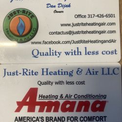 Just-Rite Heating & Air LLC - Business card