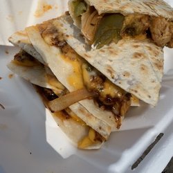 Exotic Wings And Smoothies - Jerk Chicken quesadillas, delicious.  It's not your regular quesadilla! It's got spice and flavor.