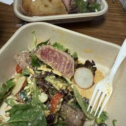 Ahi tuna salad and steak Cobb salad Ahi tuna salad and steak Cobb salad