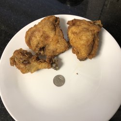 KFC - The quarter if for reference on size of the drumstick, breast, and thigh.  I think they are using pigmy chickens