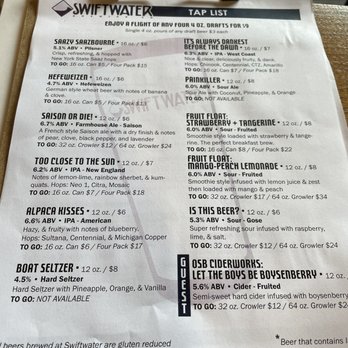 Swiftwater Brewery - Tap list 7/11/21 - New American Near Me - Rochester, New York