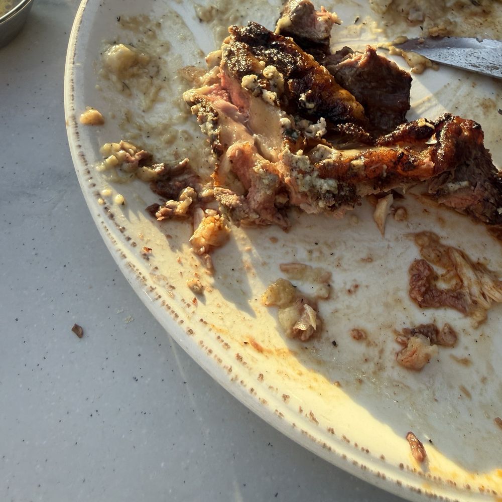 Steak was a tad fatty.