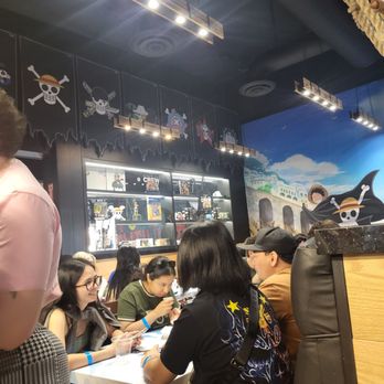 One Piece Cafe - Ambiance was amazing. All of the pirate flags are on the wall with lots of seating. - Themed Cafes Near Me - Las Vegas, Nevada One Piece Cafe - Ambiance was amazing. All of the pirate flags are on the wall with lots of seating. - Themed Cafes Near Me - Las Vegas, Nevada