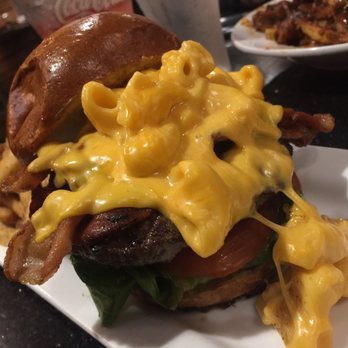 AWSOM Wings Pizza & Burgers - Mac and Cheese style burger ... straight flame ! - Chicken Wings Near Me - Montebello, California